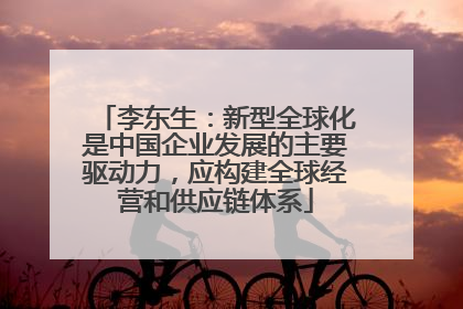 李东生：新型全球化是中国企业发展的主要驱动力，应构建全球经营和供应链体系