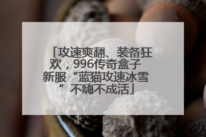 攻速爽翻、装备狂欢，996传奇盒子新服“蓝猫攻速冰雪”不嗨不成活