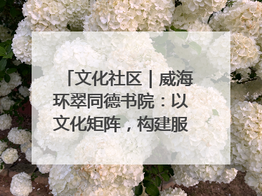文化社区｜威海环翠同德书院：以文化矩阵，构建服务群众新场景