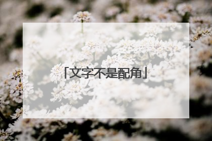 文字不是配角