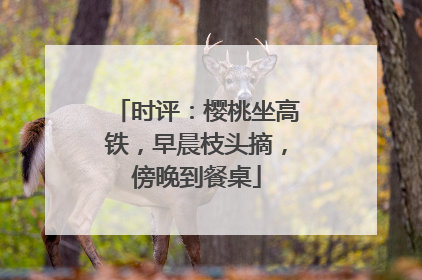 时评：樱桃坐高铁，早晨枝头摘，傍晚到餐桌
