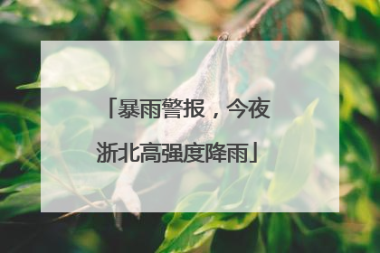 暴雨警报，今夜浙北高强度降雨