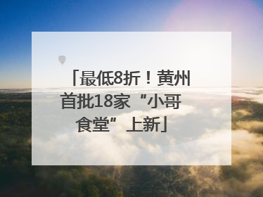 最低8折！黄州首批18家“小哥食堂”上新