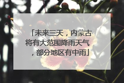未来三天，内蒙古将有大范围降雨天气，部分地区有中雨
