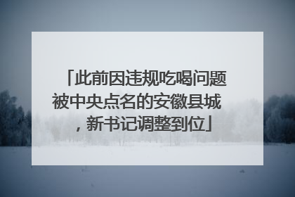 此前因违规吃喝问题被中央点名的安徽县城，新书记调整到位