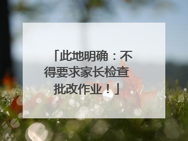此地明确：不得要求家长检查批改作业！