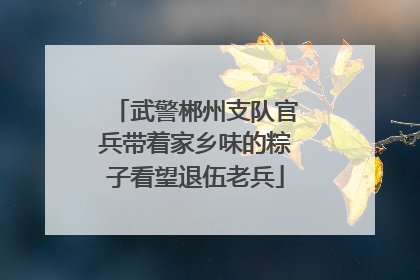 武警郴州支队官兵带着家乡味的粽子看望退伍老兵