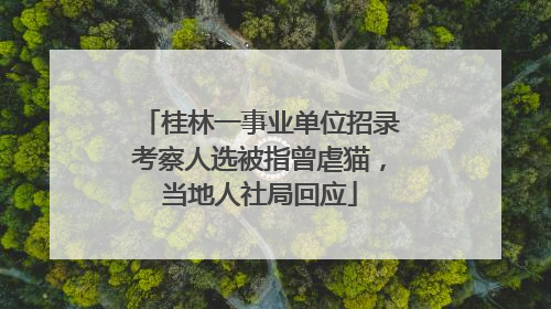 桂林一事业单位招录考察人选被指曾虐猫，当地人社局回应