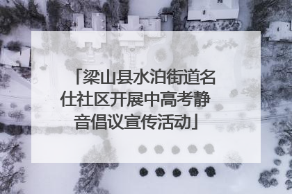 梁山县水泊街道名仕社区开展中高考静音倡议宣传活动