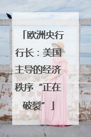欧洲央行行长：美国主导的经济秩序“正在破裂”