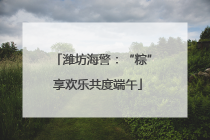 潍坊海警：“粽”享欢乐共度端午