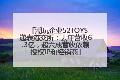 潮玩企业52TOYS递表港交所：去年营收6.3亿，超六成营收依赖授权IP和经销商