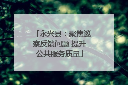 永兴县：聚焦巡察反馈问题 提升公共服务质量