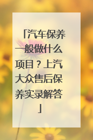 汽车保养一般做什么项目？上汽大众售后保养实录解答