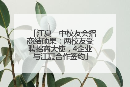 江夏一中校友会招商结硕果：两校友受聘招商大使，4企业与江夏合作签约