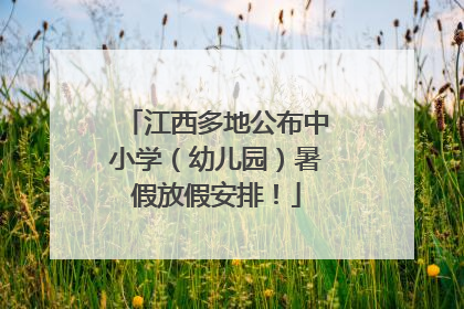 江西多地公布中小学（幼儿园）暑假放假安排！