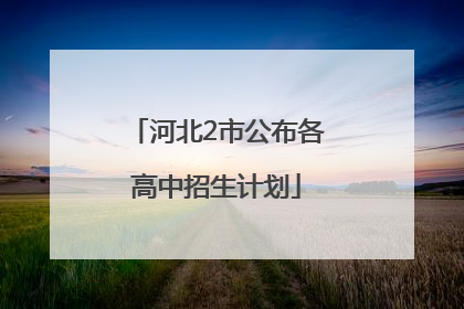 河北2市公布各高中招生计划
