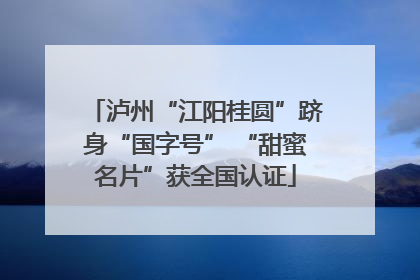 泸州“江阳桂圆”跻身“国字号” “甜蜜名片”获全国认证