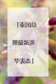 泰国总理最新涉华表态
