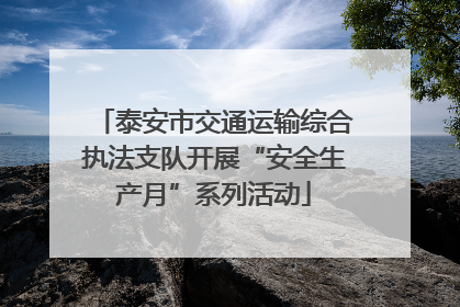 泰安市交通运输综合执法支队开展“安全生产月”系列活动