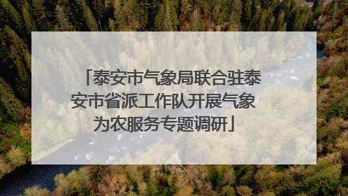 泰安市气象局联合驻泰安市省派工作队开展气象为农服务专题调研
