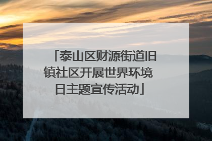 泰山区财源街道旧镇社区开展世界环境日主题宣传活动