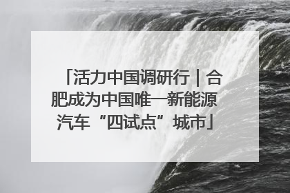 活力中国调研行｜合肥成为中国唯一新能源汽车“四试点”城市