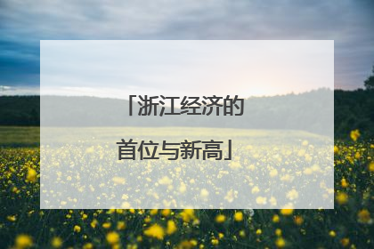 浙江经济的首位与新高