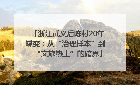 浙江武义后陈村20年蝶变：从“治理样本”到“文旅热土”的跨界