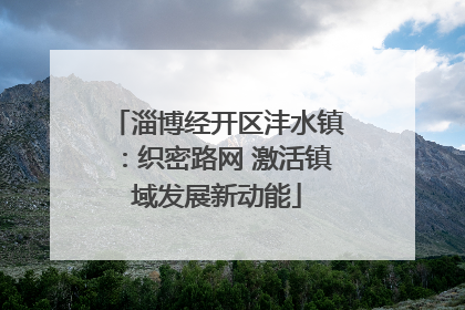 淄博经开区沣水镇：织密路网 激活镇域发展新动能
