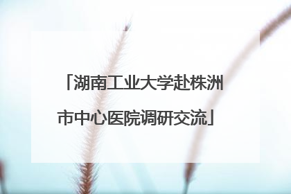 湖南工业大学赴株洲市中心医院调研交流