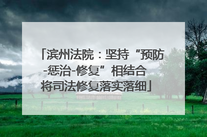 滨州法院：坚持“预防-惩治-修复”相结合 将司法修复落实落细