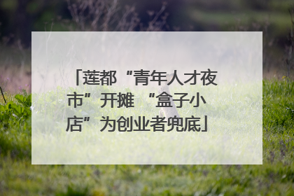 莲都“青年人才夜市”开摊 “盒子小店”为创业者兜底