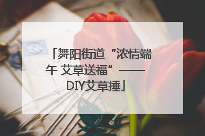 舞阳街道“浓情端午 艾草送福”——DIY艾草捶