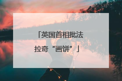英国首相批法拉奇“画饼”