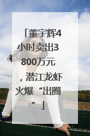 董宇辉4小时卖出3800万元，潜江龙虾火爆“出圈”