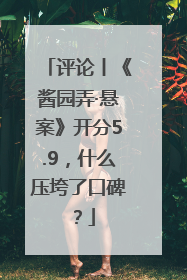评论丨《酱园弄·悬案》开分5.9，什么压垮了口碑？