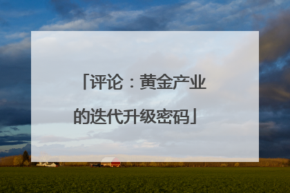 评论：黄金产业的迭代升级密码