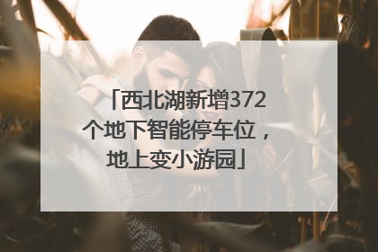 西北湖新增372个地下智能停车位，地上变小游园