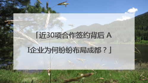 近30项合作签约背后 AI企业为何纷纷布局成都？