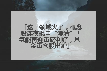 这一领域火了，概念股连夜批量“澄清”！氢能再迎重磅利好，基金重仓股出炉