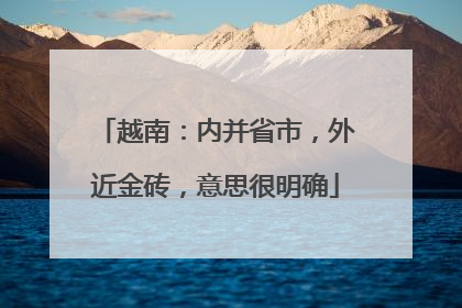 越南：内并省市，外近金砖，意思很明确