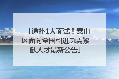 递补1人面试！泰山区面向全国引进急需紧缺人才最新公告
