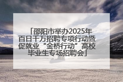 邵阳市举办2025年百日千万招聘专项行动暨促就业“金桥行动”高校毕业生专场招聘会