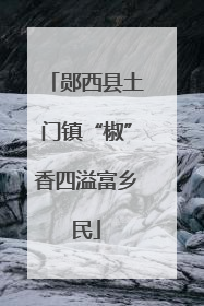 郧西县土门镇“椒”香四溢富乡民