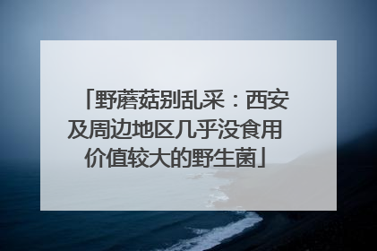 野蘑菇别乱采：西安及周边地区几乎没食用价值较大的野生菌