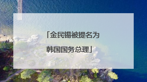 金民锡被提名为韩国国务总理
