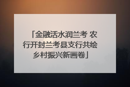金融活水润兰考 农行开封兰考县支行共绘乡村振兴新画卷