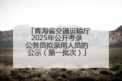 青海省交通运输厅2025年公开考录公务员拟录用人员的公示（第一批次）