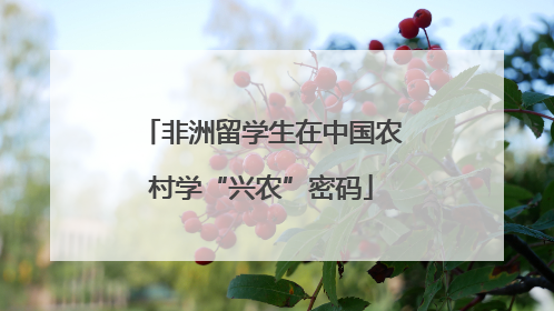 非洲留学生在中国农村学“兴农”密码